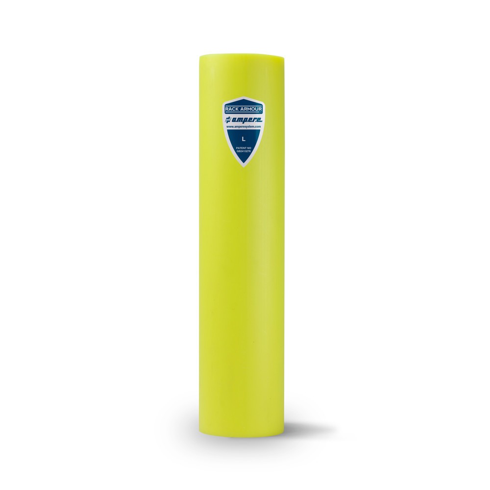 Immagine del prodotto: A.M.P.E.R.E. Protezione antiurto per scaffali Rack Armour, in materiale plastico, modello L, dimensioni interne AxP 600 x 101-110 mm