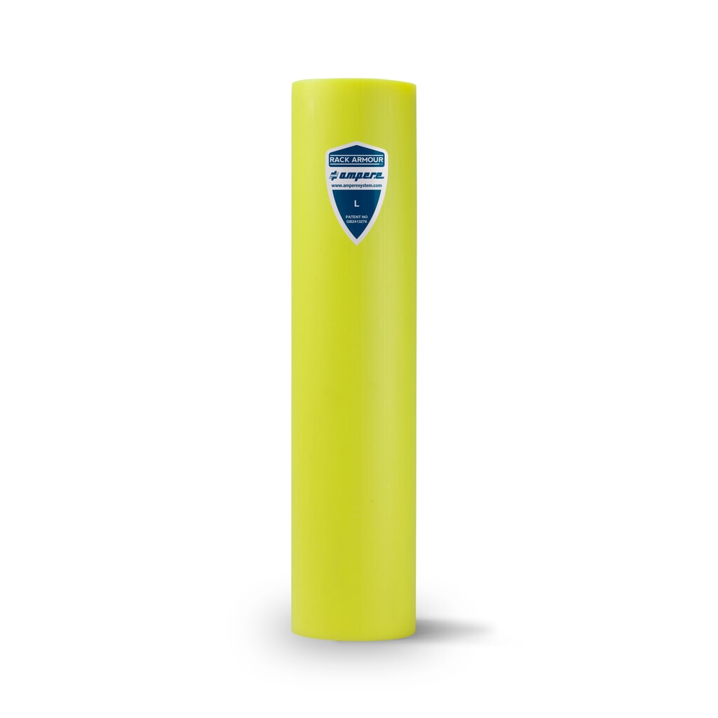 Immagine del prodotto: A.M.P.E.R.E. Protezione antiurto per scaffali Rack Armour, in materiale plastico, modello L, dimensioni interne AxP 600 x 101-110 mm