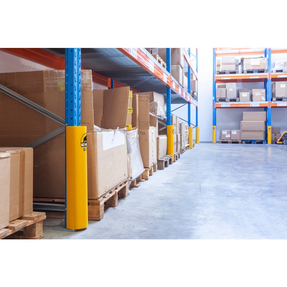 Immagine del prodotto n. 4: A.M.P.E.R.E. Protezione antiurto per scaffali Rack Mammut®, in materiale plastico, giallo traffico, modello L, dimensioni interne AxP 600 x 110-113 mm