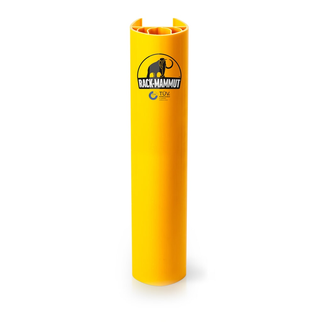 Immagine del prodotto: A.M.P.E.R.E. Protezione antiurto per scaffali Rack Mammut®, in materiale plastico, color giallo traffico, modello S, dimensioni interne AxP 600 x 70-89 mm
