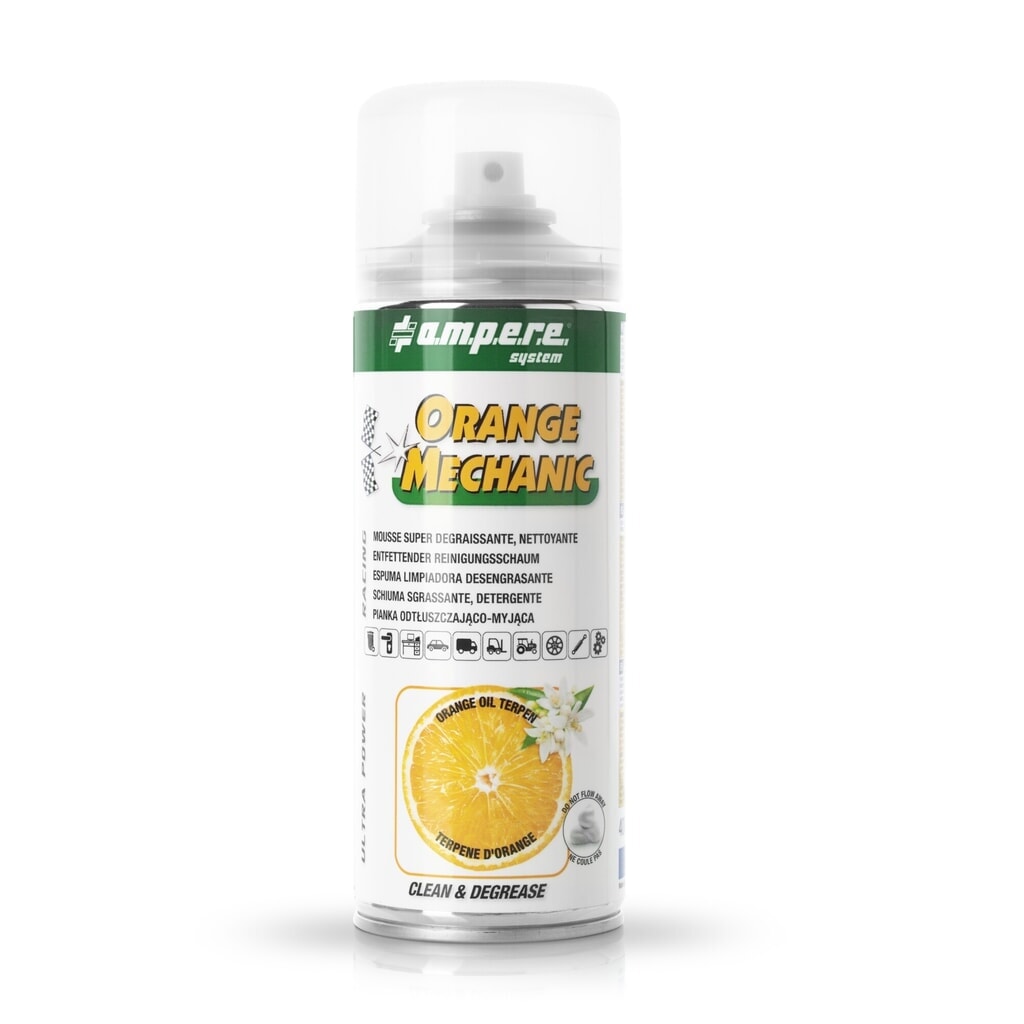 A.M.P.E.R.E. Schiuma detergente Orange Mechanic, sgrassante, 400 ml, 12 pz/SU Immagine del prodotto: A.M.P.E.R.E. Schiuma detergente Orange Mechanic, sgrassante, 400 ml, 12 pz/SU