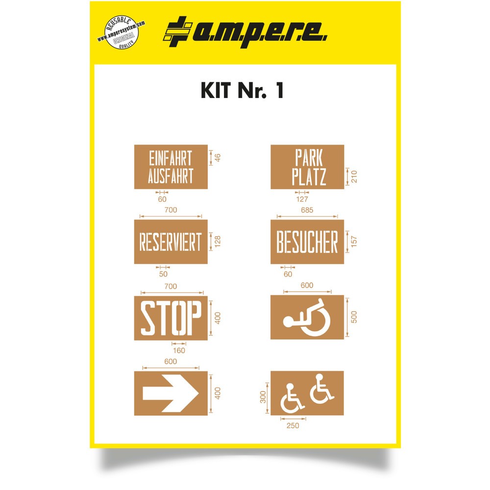 Immagine del prodotto: A.M.P.E.R.E. Set stencil 1 da 8 stencil (NL)