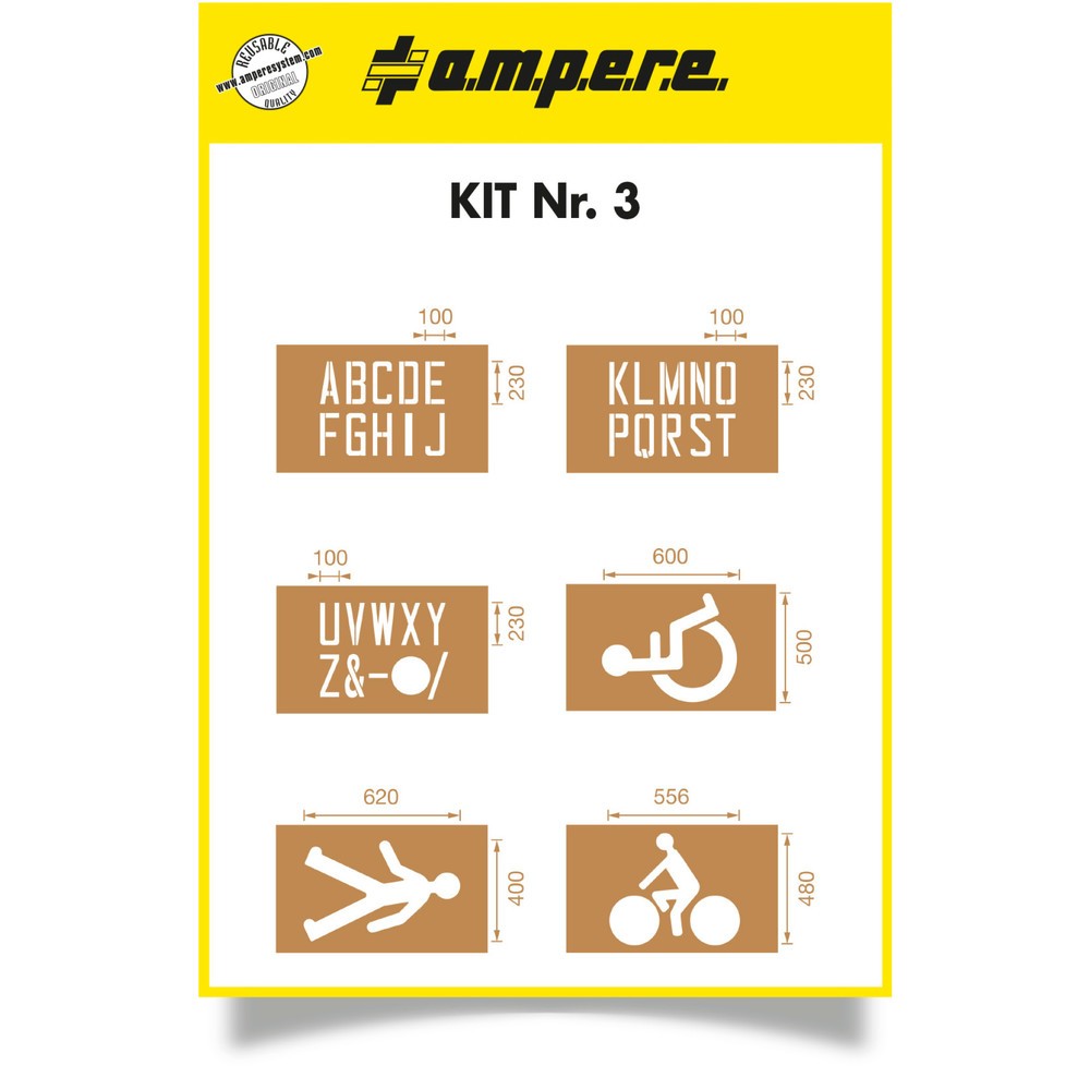 Immagine del prodotto: A.M.P.E.R.E. Set stencil 3 da 6 stencil