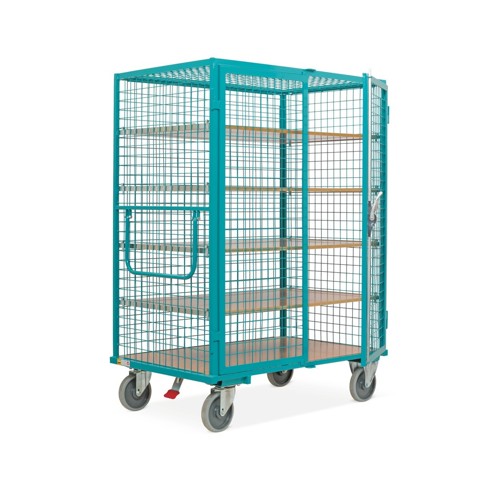 Immagine del prodotto: Ameise® Carrello per armadio, pareti in rete, blu turchese, altezza x larghezza x AxLxP 1.800 x 1,315 x 910 mm