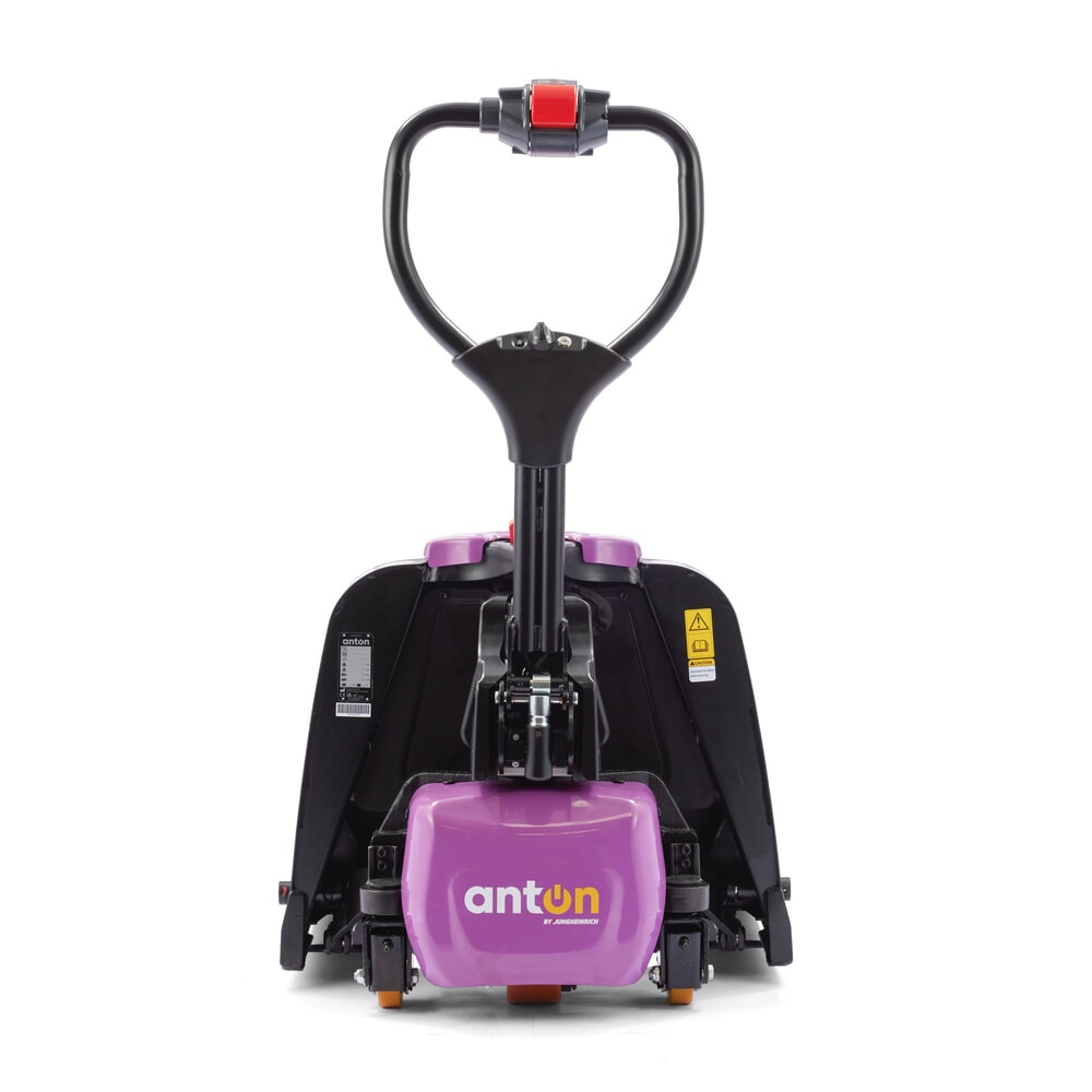 Immagine del prodotto n. 2: AntOn di Jungheinrich transpallet elettrico PTL 1.5 con ruote di supporto, extra largo per pallet speciali, portata 1.500 kg, lunghezza forche 1.150 mm