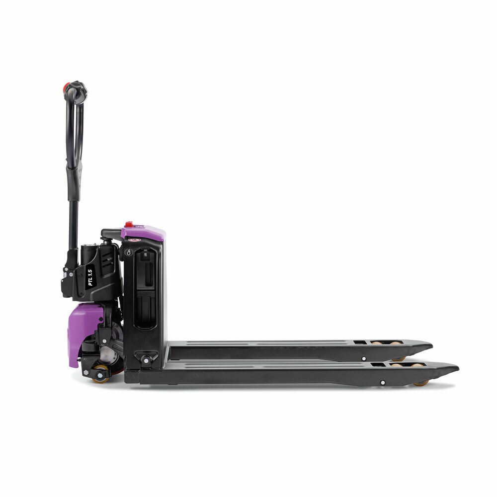 Immagine del prodotto n. 4: AntOn di Jungheinrich transpallet elettrico PTL 1.5 con ruote di supporto, extra largo per pallet speciali, portata 1.500 kg, lunghezza forche 1.150 mm
