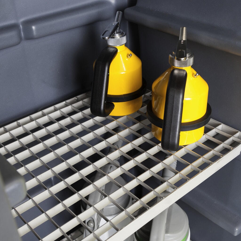 Denios armadietto per sostanze chimiche in PE, AxLxP 1.990 x 610 x 640 mm, 4 griglie zincate Immagine del prodotto n. 2: Denios armadietto per sostanze chimiche in PE, AxLxP 1.990 x 610 x 640 mm, 4 griglie zincate