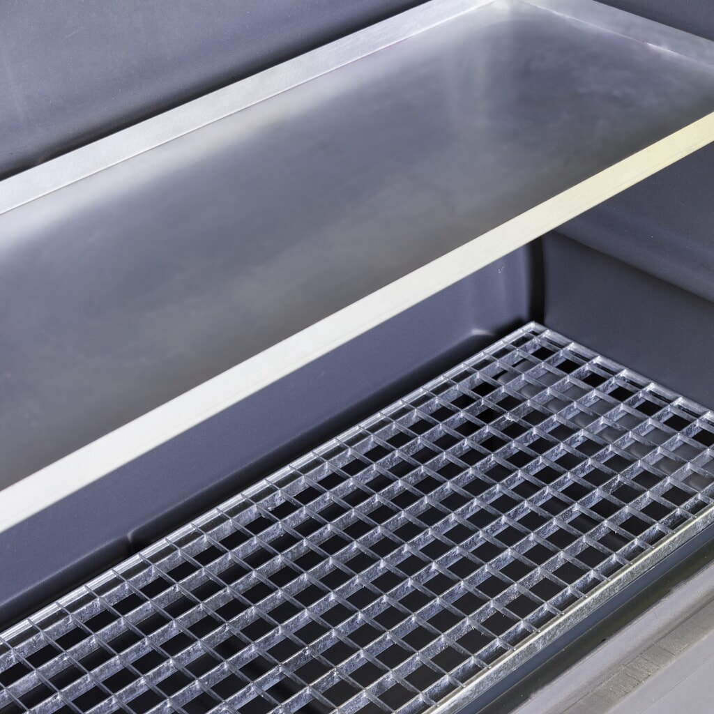 Immagine del prodotto n. 5: Denios armadietto per sostanze chimiche in PE, AxLxP 1.990 x 1.225 x 640 mm, 3 vasche di raccolta + 1 griglia in acciaio inox