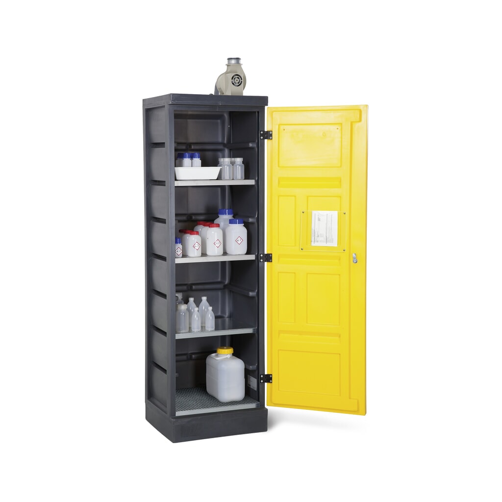 Immagine del prodotto: Denios armadietto per sostanze chimiche in PE, AxLxP 1.990 x 610 x 640 mm, 3 vasche di raccolta + 1 griglia zincata