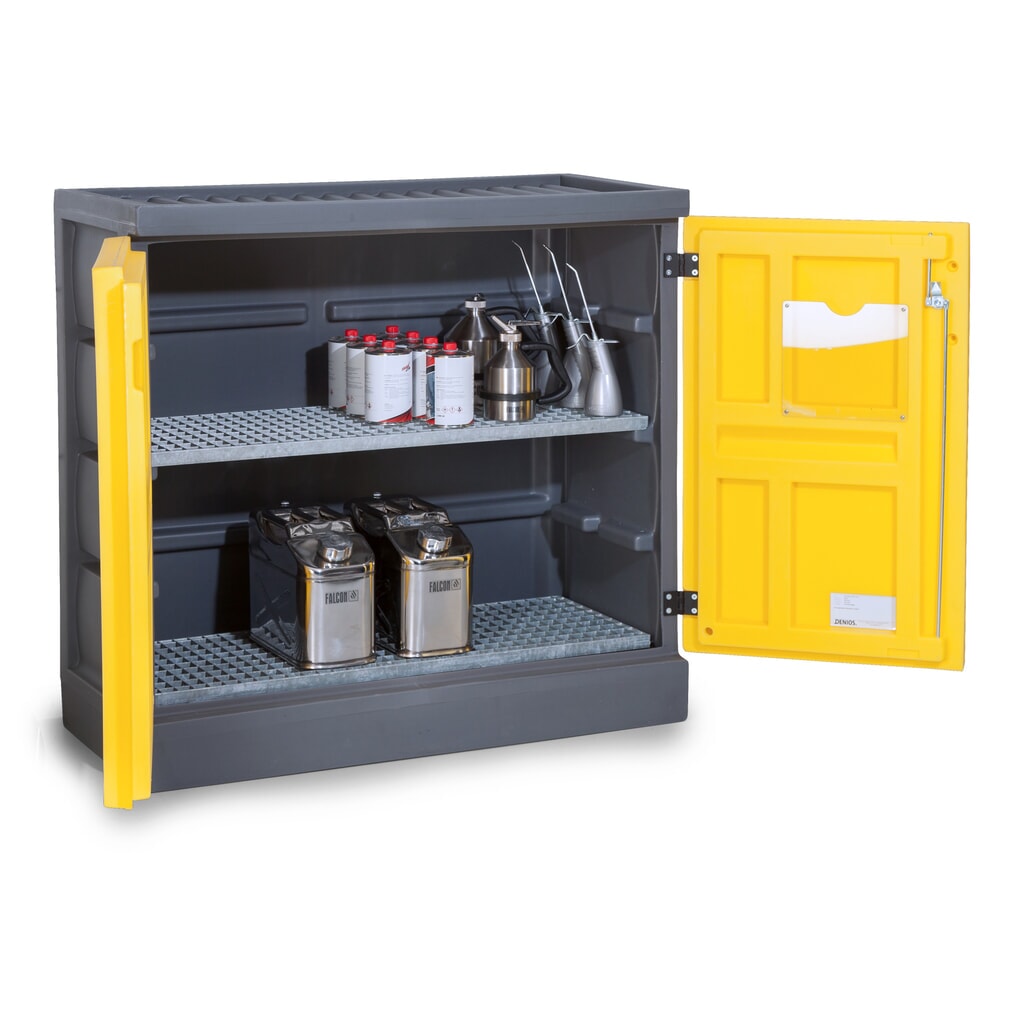 Immagine del prodotto: Denios armadietto per sostanze chimiche in PE, AxLxP 1.130 x 1.225 x 640 mm, 2 griglie zincate
