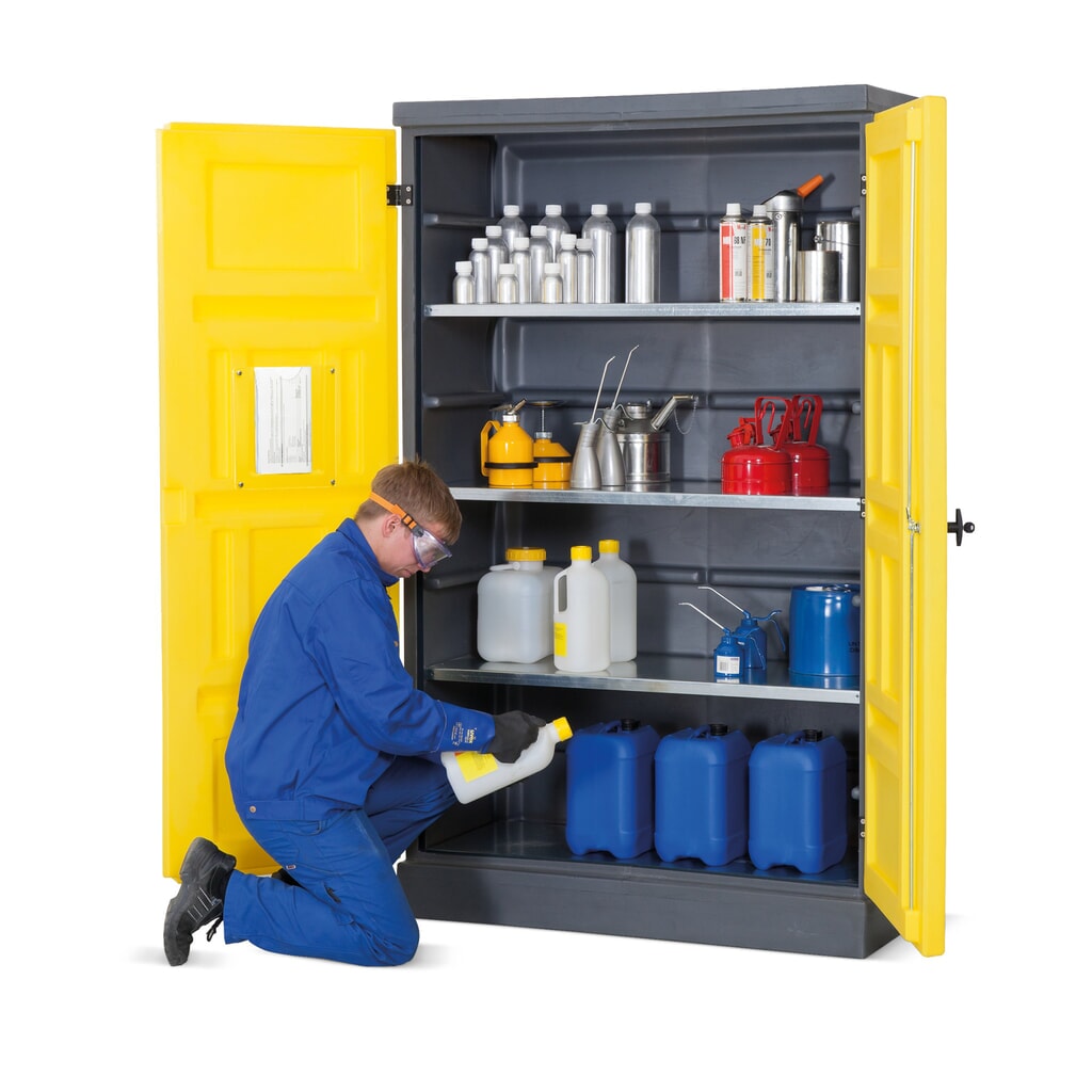 Immagine del prodotto n. 4: Denios armadietto per sostanze chimiche in PE, AxLxP 1.990 x 1.225 x 640 mm, 4 griglie zincate