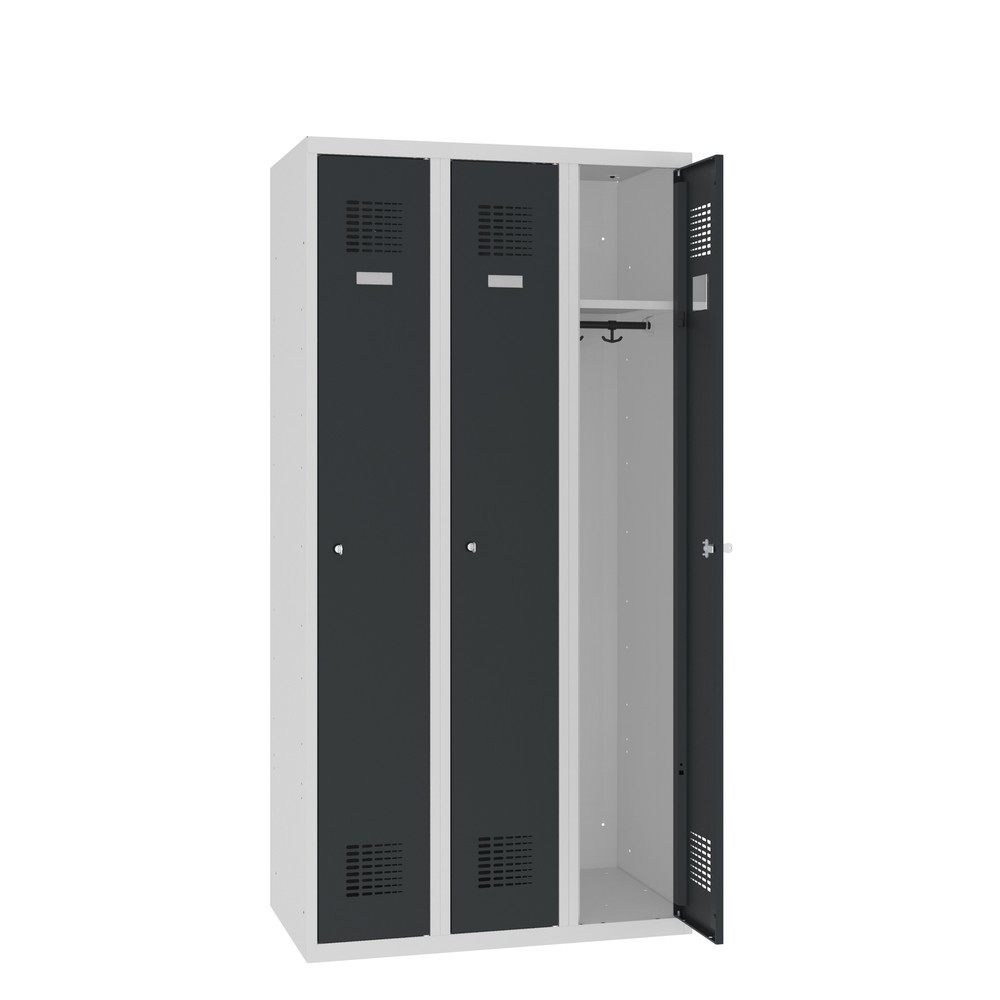 Immagine del prodotto n. 1: Armadietto Steinbock®, a pavimento, 3 scomparti, chiusura a chiavistello, AxLxP 1.800 x 900 x 500 mm, grigio chiaro/grigio antracite