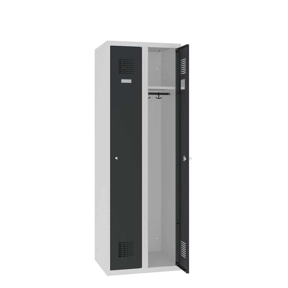 Immagine del prodotto: Armadietto Steinbock®, a pavimento, 2 scomparti, serratura a cilindro, AxLxP 1.800 x 600 x 500 mm, grigio chiaro/grigio antracite