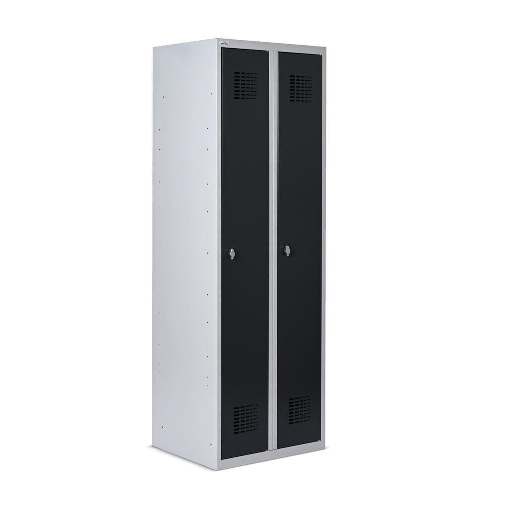 Armadietto Steinbock®, a pavimento, 2 scomparti, chiusura a chiavistello, AxLxP 1.800 x 600 x 500 mm, grigio chiaro/grigio antracite Immagine del prodotto n. 2: Armadietto Steinbock®, a pavimento, 2 scomparti, chiusura a chiavistello, AxLxP 1.800 x 600 x 500 mm, grigio chiaro/grigio antracite