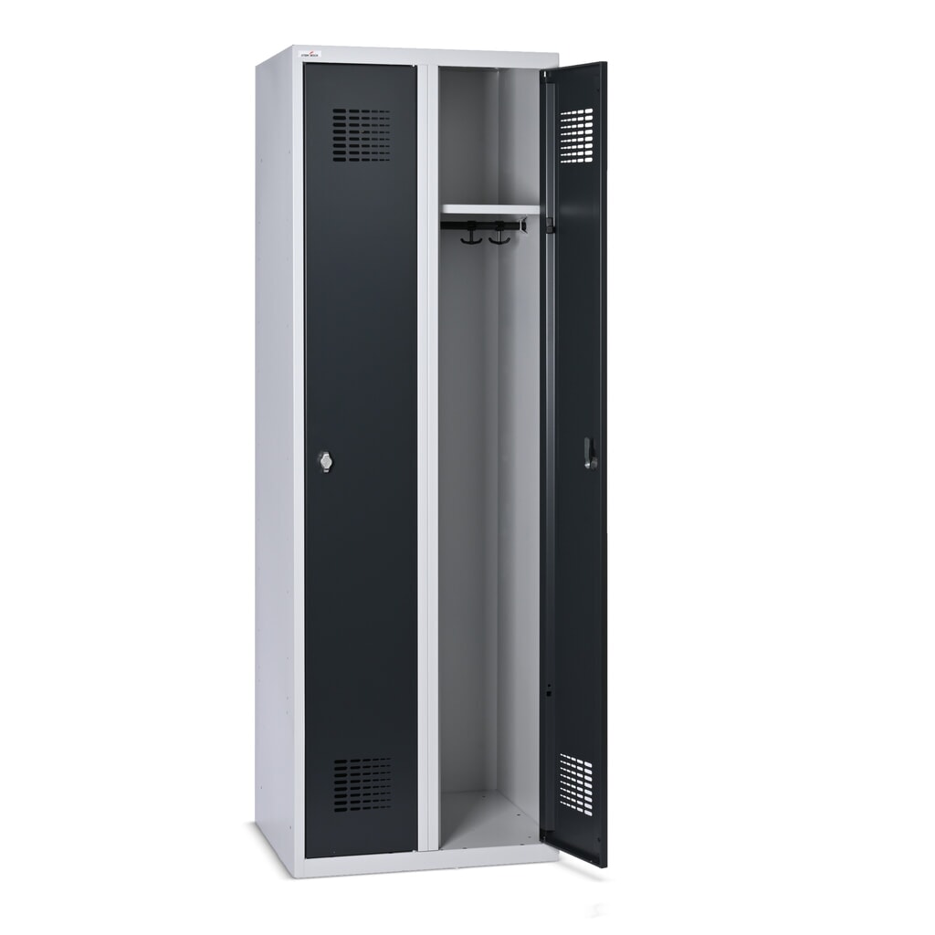 Armadietto Steinbock®, a pavimento, 2 scomparti, chiusura a chiavistello, AxLxP 1.800 x 600 x 500 mm, grigio chiaro/grigio antracite Immagine del prodotto n. 5: Armadietto Steinbock®, a pavimento, 2 scomparti, chiusura a chiavistello, AxLxP 1.800 x 600 x 500 mm, grigio chiaro/grigio antracite