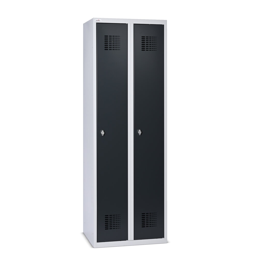 Immagine del prodotto: Armadietto Steinbock®, a pavimento, 2 scomparti, chiusura a chiavistello, AxLxP 1.800 x 600 x 500 mm, grigio chiaro/grigio antracite
