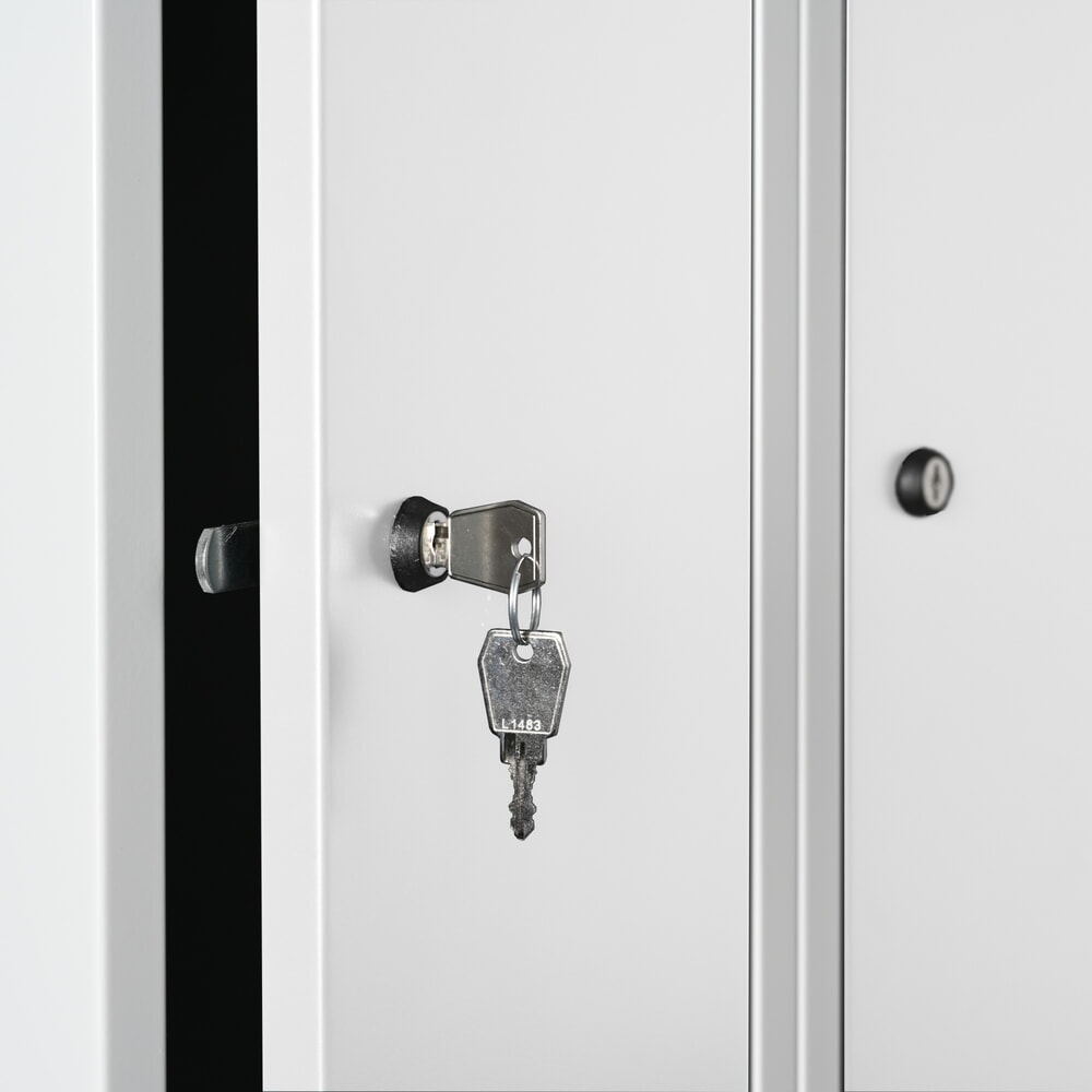 Immagine del prodotto n. 4: Armadietto Steinbock®, a pavimento, 3 scomparti, serratura a cilindro, AxLxP 1.800 x 900 x 500 mm, grigio chiaro/grigio antracite