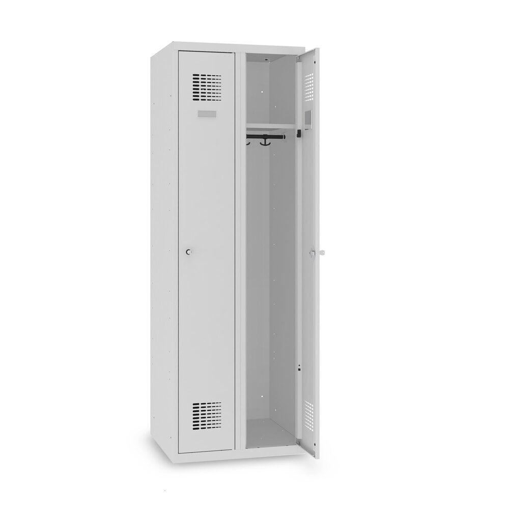 Immagine del prodotto n. 9: Armadietto Steinbock®, a pavimento, 2 scomparti, serratura a cilindro, AxLxP 1.800 x 600 x 500 mm, grigio chiaro/grigio antracite