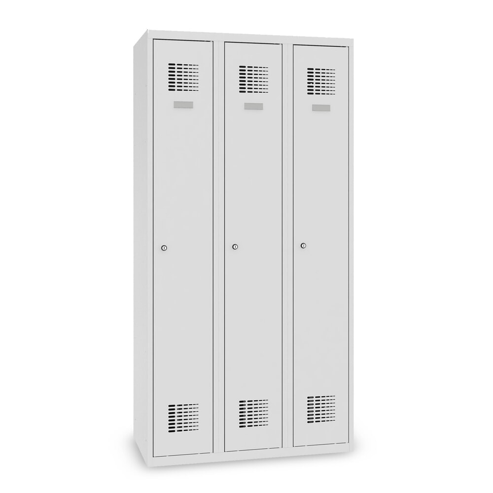 Immagine del prodotto: Armadietto Steinbock®, a pavimento, 3 scomparti, serratura a cilindro, AxLxP 1.800 x 900 x 500 mm, grigio chiaro/grigio antracite