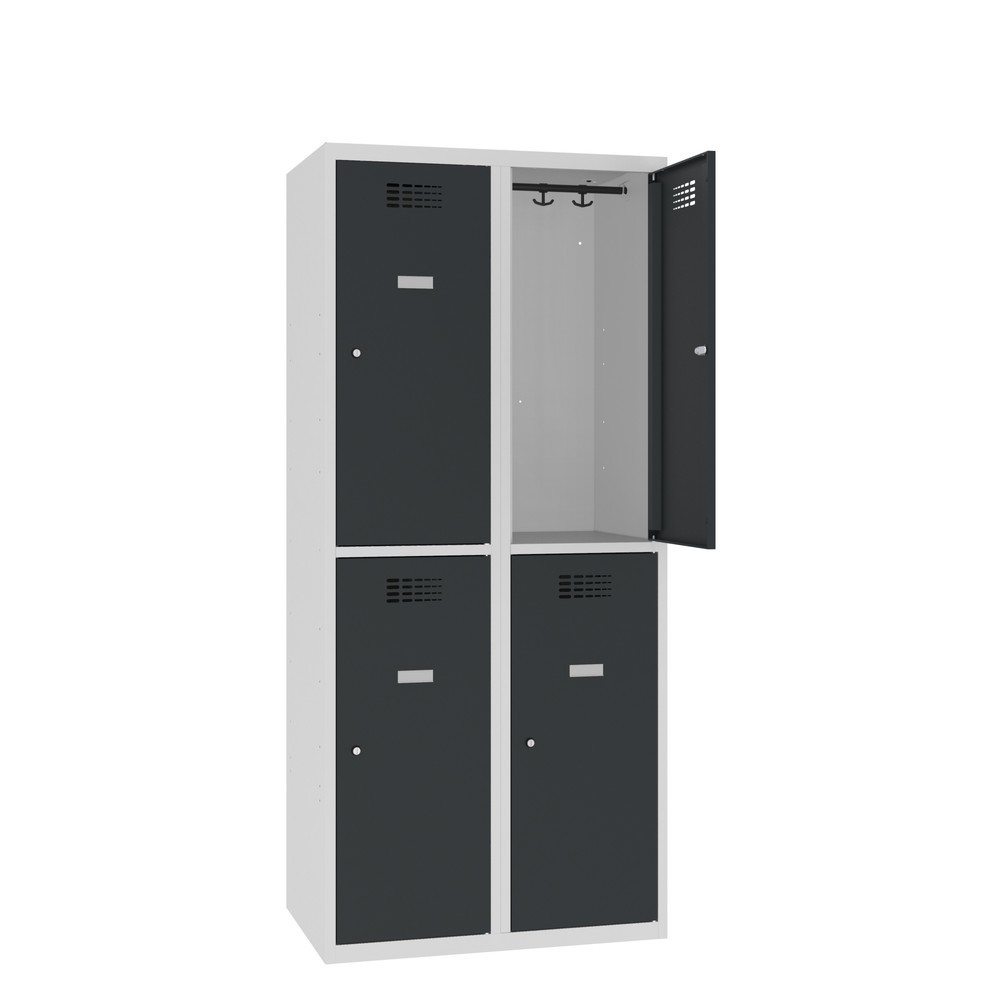 Immagine del prodotto n. 1: Armadietto Steinbock®, a pavimento, a 2 livelli, 4 scomparti, serratura a cilindro, AxLxP 1.800 x 800 x 500 mm, grigio chiaro/grigio antracite