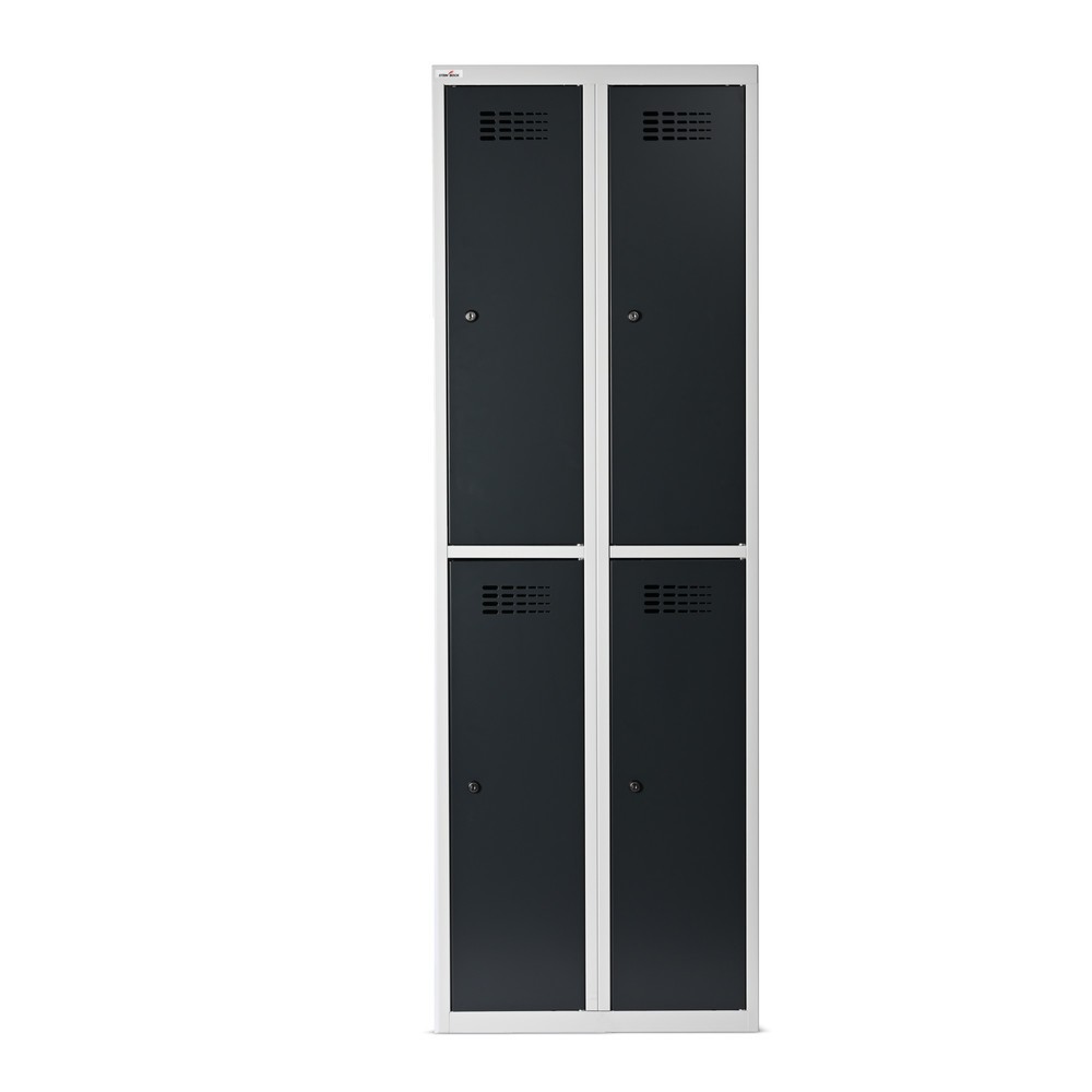 Immagine del prodotto n. 4: Armadietto Steinbock®, a pavimento, a 2 livelli, 4 scomparti, serratura a cilindro, AxLxP 1.800 x 600 x 500 mm, grigio chiaro/grigio antracite