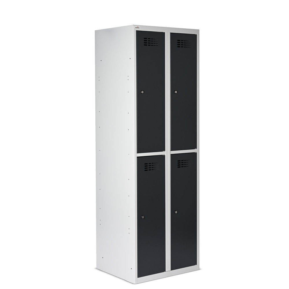 Immagine del prodotto n. 5: Armadietto Steinbock®, a pavimento, a 2 livelli, 4 scomparti, serratura a cilindro, AxLxP 1.800 x 600 x 500 mm, grigio chiaro/grigio antracite