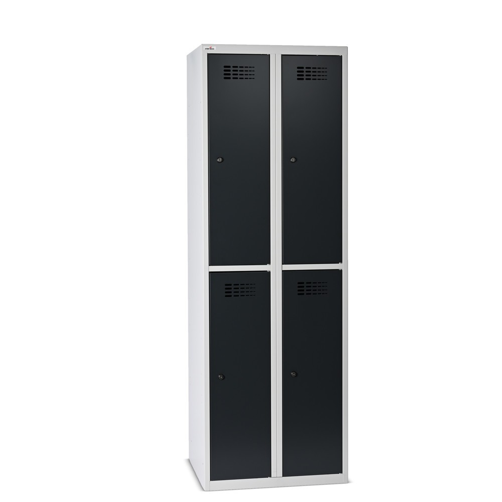 Immagine del prodotto n. 1: Armadietto Steinbock®, a pavimento, a 2 livelli, 4 scomparti, serratura a cilindro, AxLxP 1.800 x 600 x 500 mm, grigio chiaro/grigio antracite