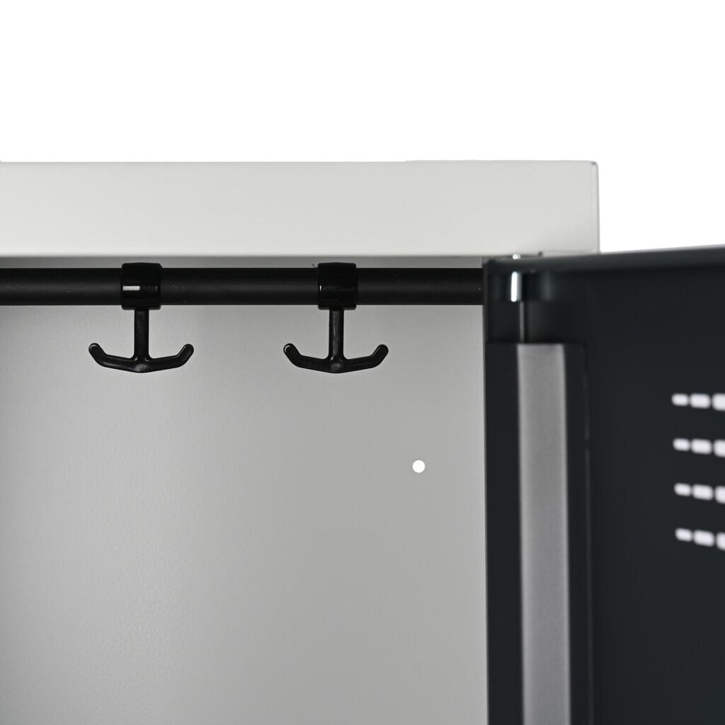 Armadietto Steinbock®, a pavimento, a 2 livelli, 4 scomparti, chiusura a chiavistello, AxLxP 1.800 x 600 x 500 mm, grigio chiaro/grigio antracite Immagine del prodotto n. 4: Armadietto Steinbock®, a pavimento, a 2 livelli, 4 scomparti, chiusura a chiavistello, AxLxP 1.800 x 600 x 500 mm, grigio chiaro/grigio antracite