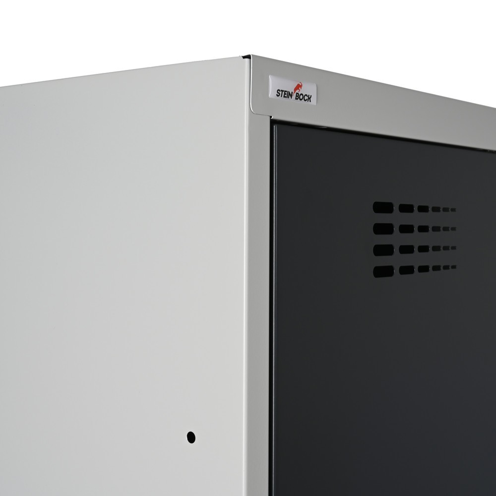 Immagine del prodotto n. 5: Armadietto Steinbock®, a pavimento, a 2 livelli, 4 scomparti, chiusura a chiavistello, AxLxP 1.800 x 600 x 500 mm, grigio chiaro/grigio antracite