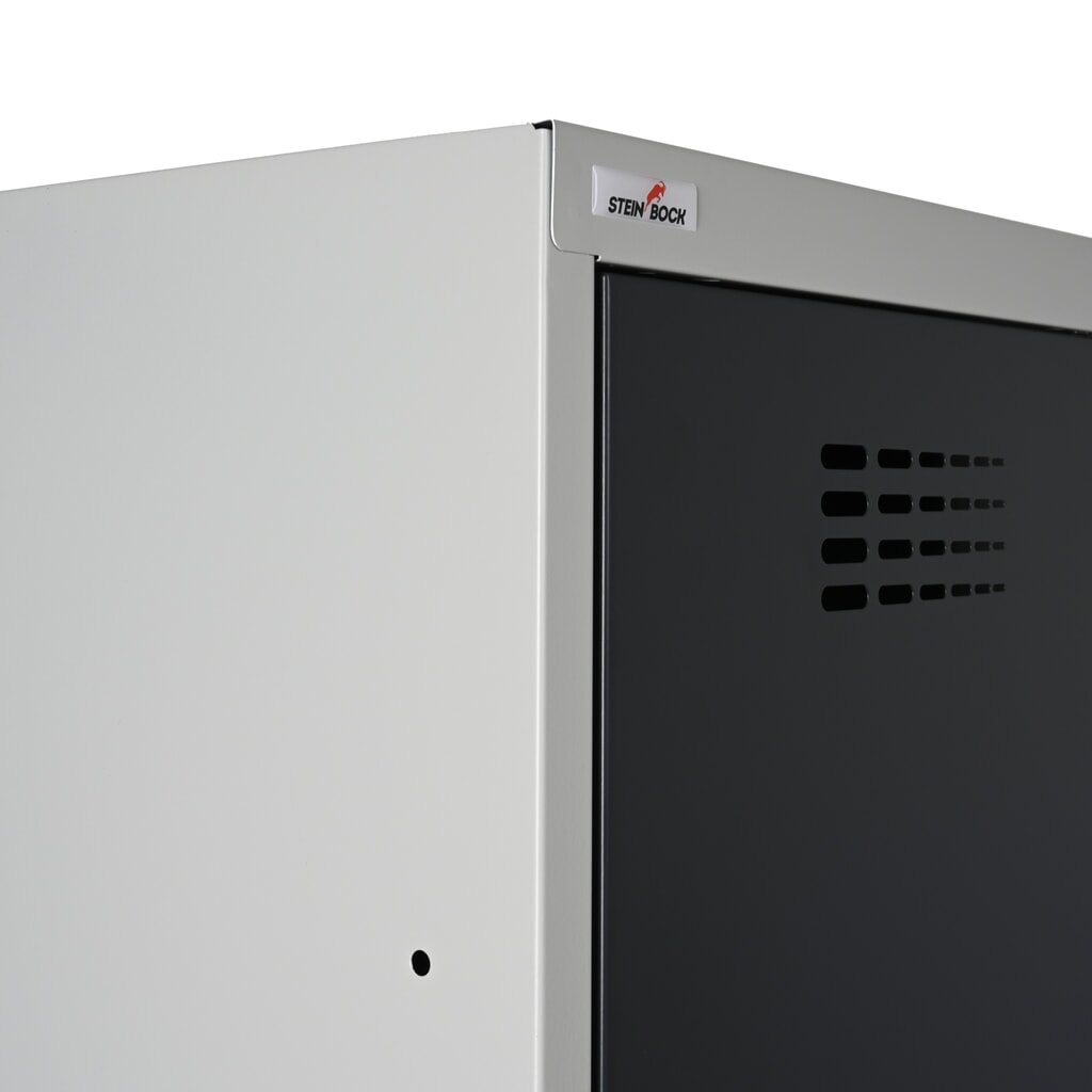 Immagine del prodotto n. 5: Armadietto Steinbock®, a pavimento, a 2 livelli, 4 scomparti, chiusura a chiavistello, AxLxP 1.800 x 600 x 500 mm, grigio chiaro/grigio antracite
