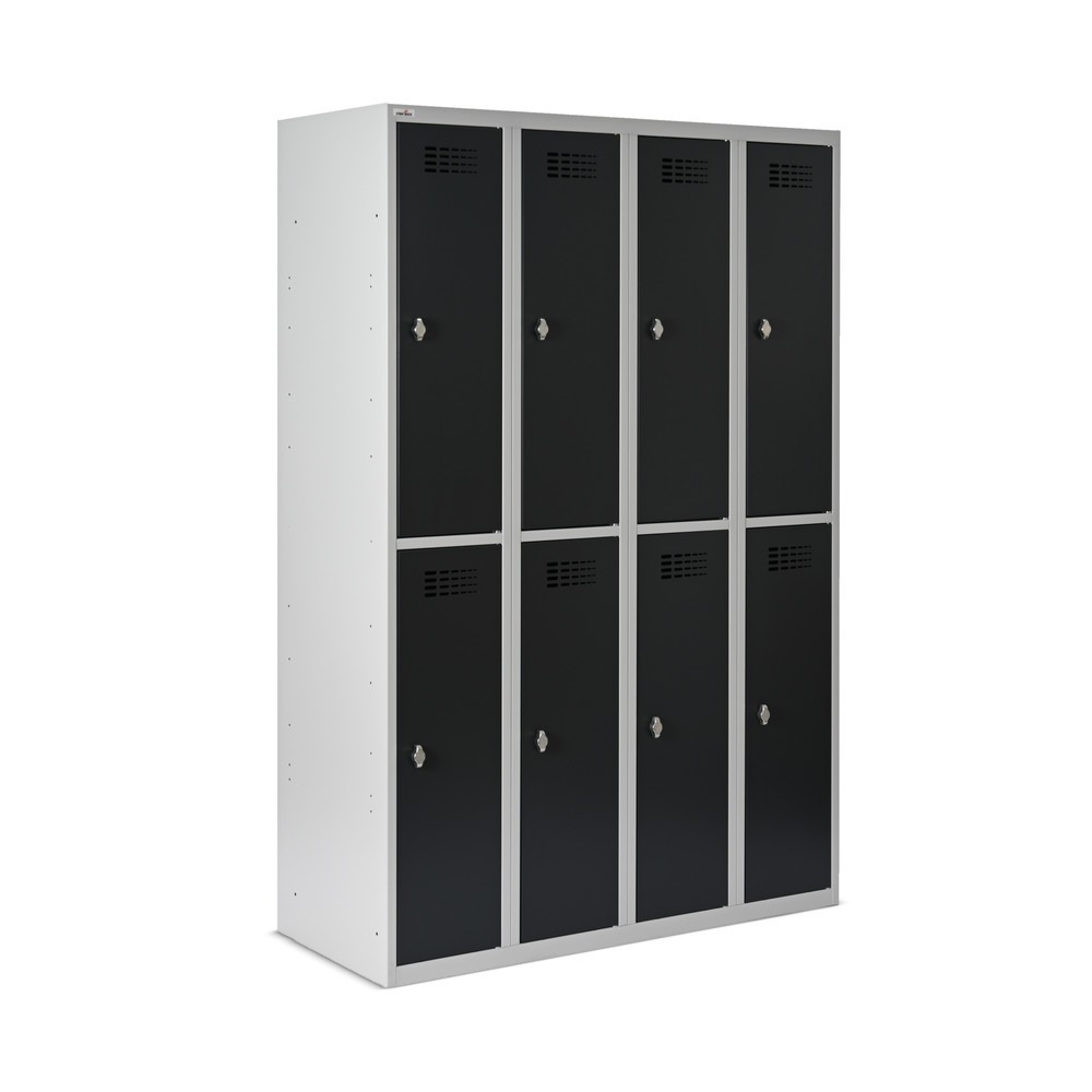 Immagine del prodotto n. 6: Armadietto Steinbock®, a pavimento, a 2 livelli, 8 scomparti, chiusura a chiavistello, AxLxP 1.800 x 1.200 x 500 mm, grigio chiaro/grigio antracite