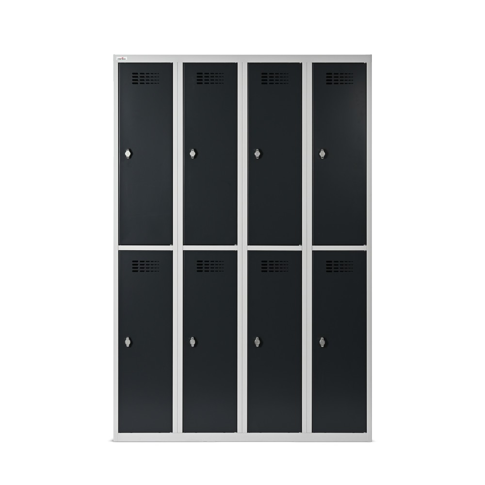 Immagine del prodotto n. 7: Armadietto Steinbock®, a pavimento, a 2 livelli, 8 scomparti, chiusura a chiavistello, AxLxP 1.800 x 1.200 x 500 mm, grigio chiaro/grigio antracite