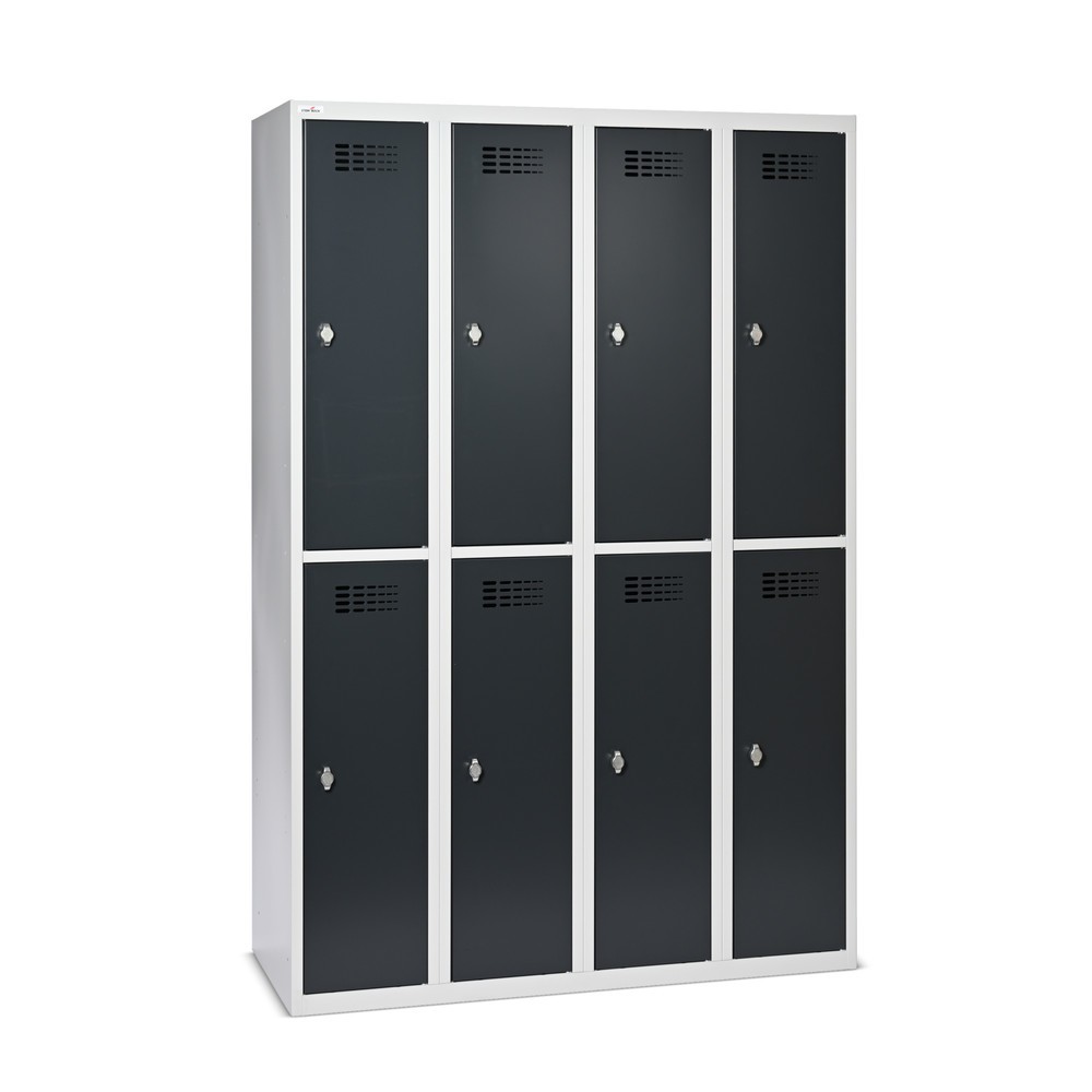 Immagine del prodotto: Armadietto Steinbock®, a pavimento, a 2 livelli, 8 scomparti, chiusura a chiavistello, AxLxP 1.800 x 1.200 x 500 mm, grigio chiaro/grigio antracite