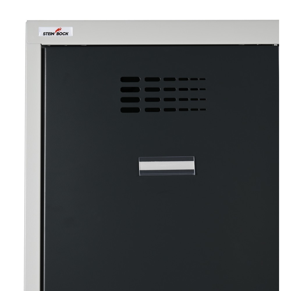 Immagine del prodotto n. 6: Armadietto Steinbock®, a pavimento, a 2 livelli, 4 scomparti, serratura a cilindro, AxLxP 1.800 x 800 x 500 mm, grigio chiaro/grigio antracite