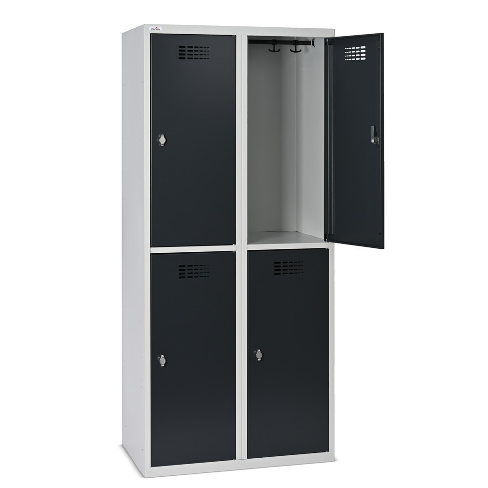 Immagine del prodotto n. 14: Armadietto Steinbock®, a pavimento, a 2 livelli, 4 scomparti, chiusura a chiavistello, AxLxP 1.800 x 800 x 500 mm, grigio chiaro/grigio antracite