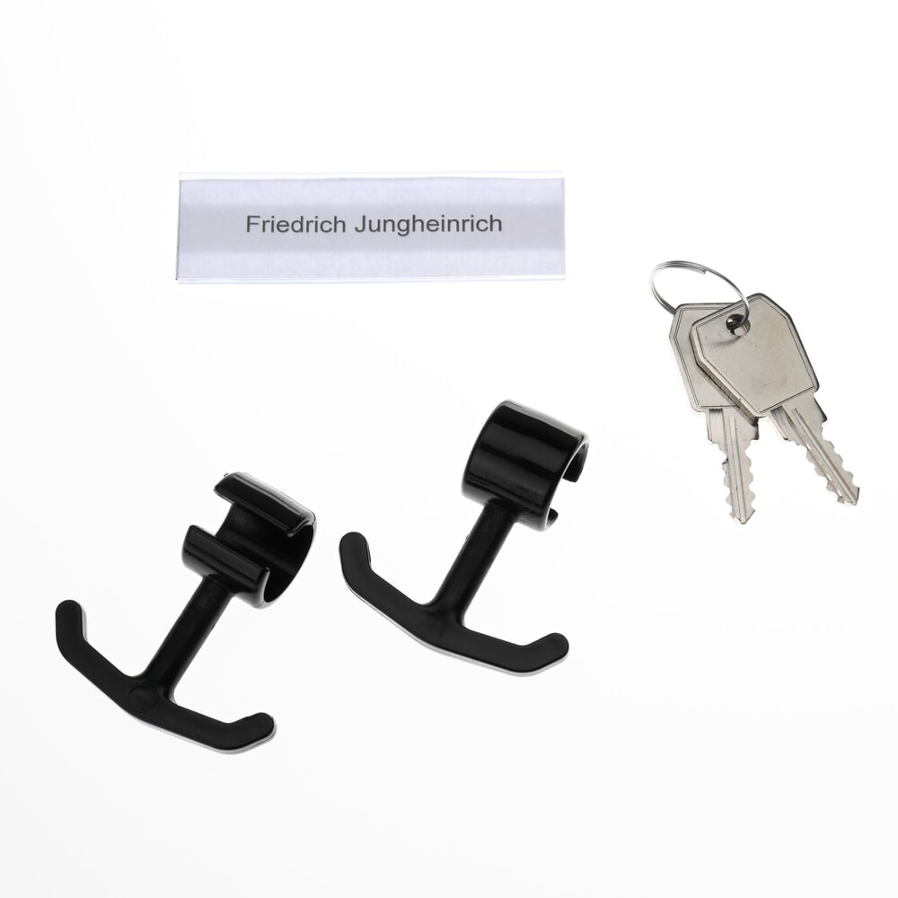 Immagine del prodotto n. 6: Armadietto Steinbock® con base, 2 scomparti, divisorio centrale, serratura a cilindro, AxLxP 1.800 x 800 x 500 mm, grigio chiaro/grigio antracite