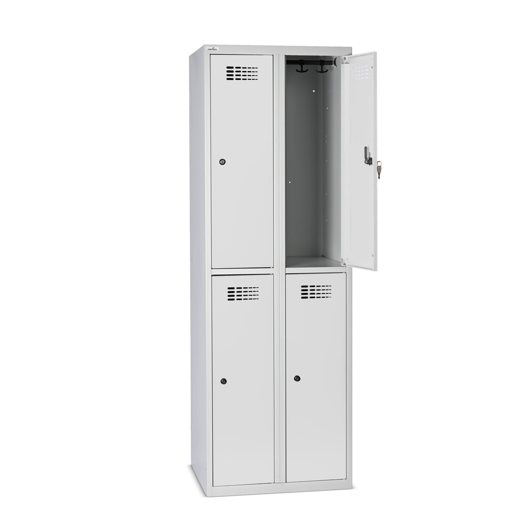 Immagine del prodotto n. 7: Armadietto Steinbock®, a pavimento, a 2 livelli, 4 scomparti, serratura a cilindro, AxLxP 1.800 x 600 x 500 mm, grigio chiaro/grigio antracite