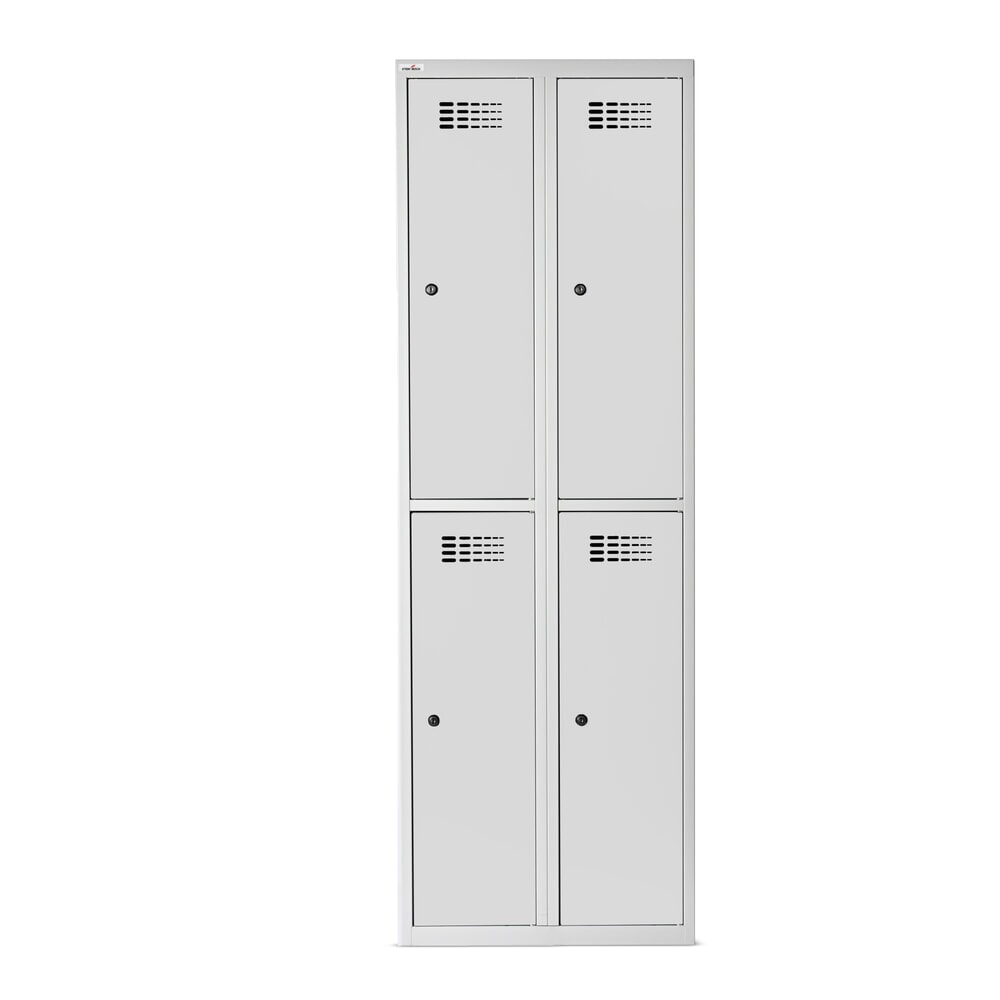 Immagine del prodotto n. 9: Armadietto Steinbock®, a pavimento, a 2 livelli, 4 scomparti, serratura a cilindro, AxLxP 1.800 x 600 x 500 mm, grigio chiaro/grigio antracite