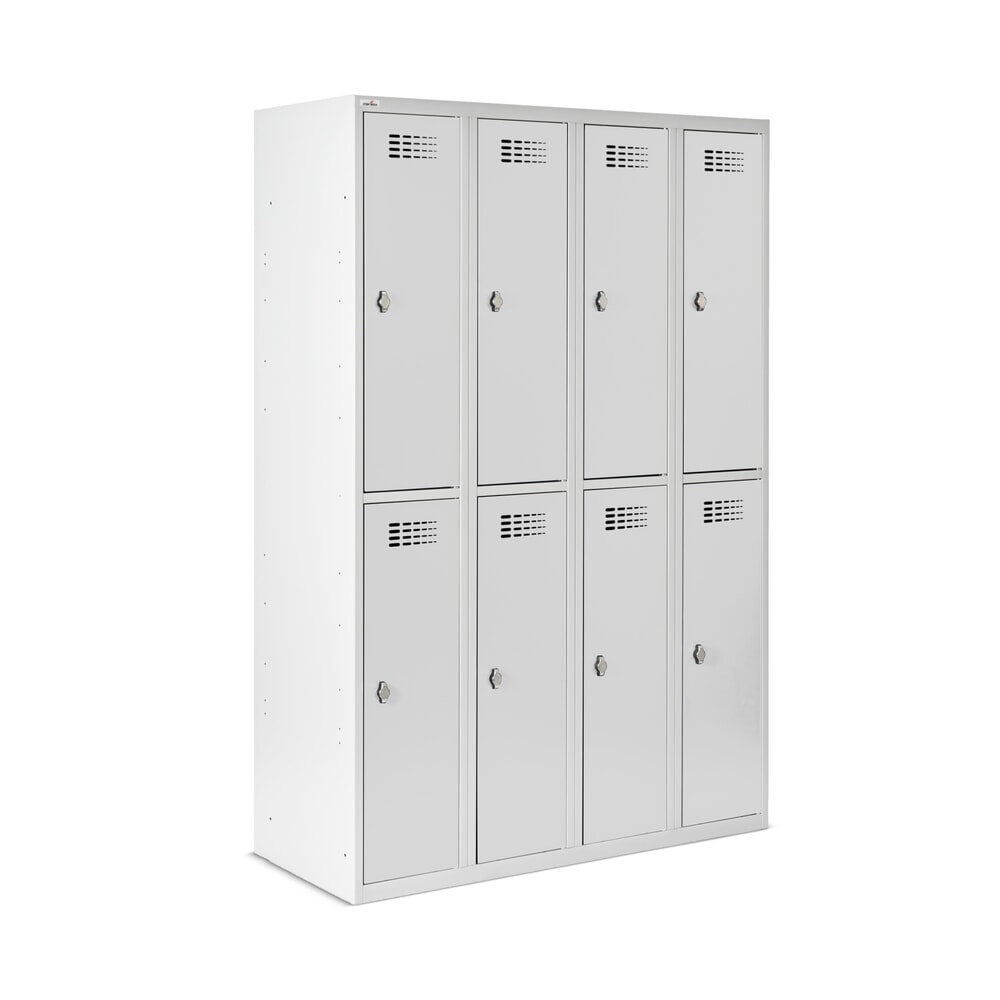 Immagine del prodotto n. 6: Armadietto Steinbock®, a pavimento, a 2 livelli, 8 scomparti, chiusura a chiavistello, AxLxP 1.800 x 1.200 x 500 mm, grigio chiaro/grigio antracite