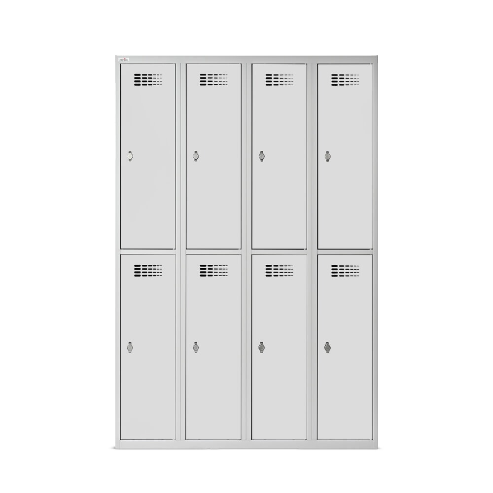 Immagine del prodotto n. 7: Armadietto Steinbock®, a pavimento, a 2 livelli, 8 scomparti, chiusura a chiavistello, AxLxP 1.800 x 1.200 x 500 mm, grigio chiaro/grigio antracite