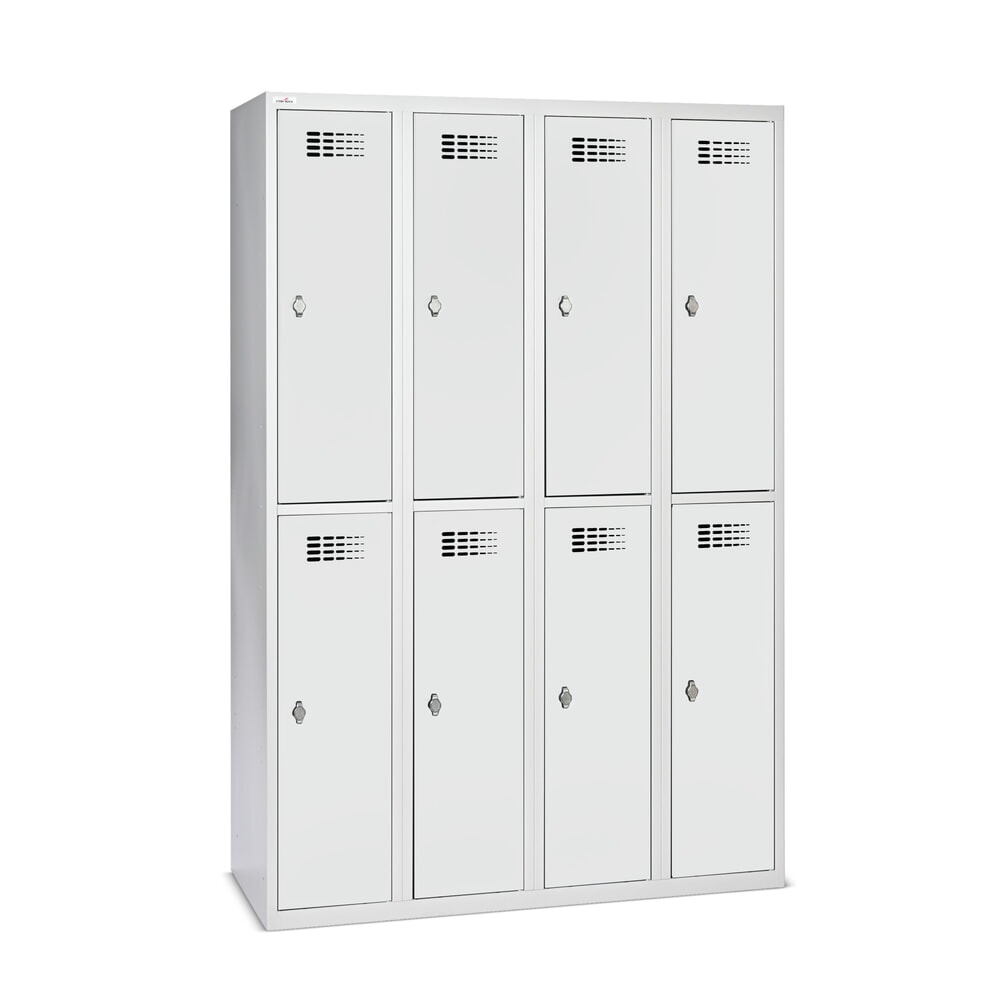 Immagine del prodotto: Armadietto Steinbock®, a pavimento, a 2 livelli, 8 scomparti, chiusura a chiavistello, AxLxP 1.800 x 1.200 x 500 mm, grigio chiaro/grigio antracite