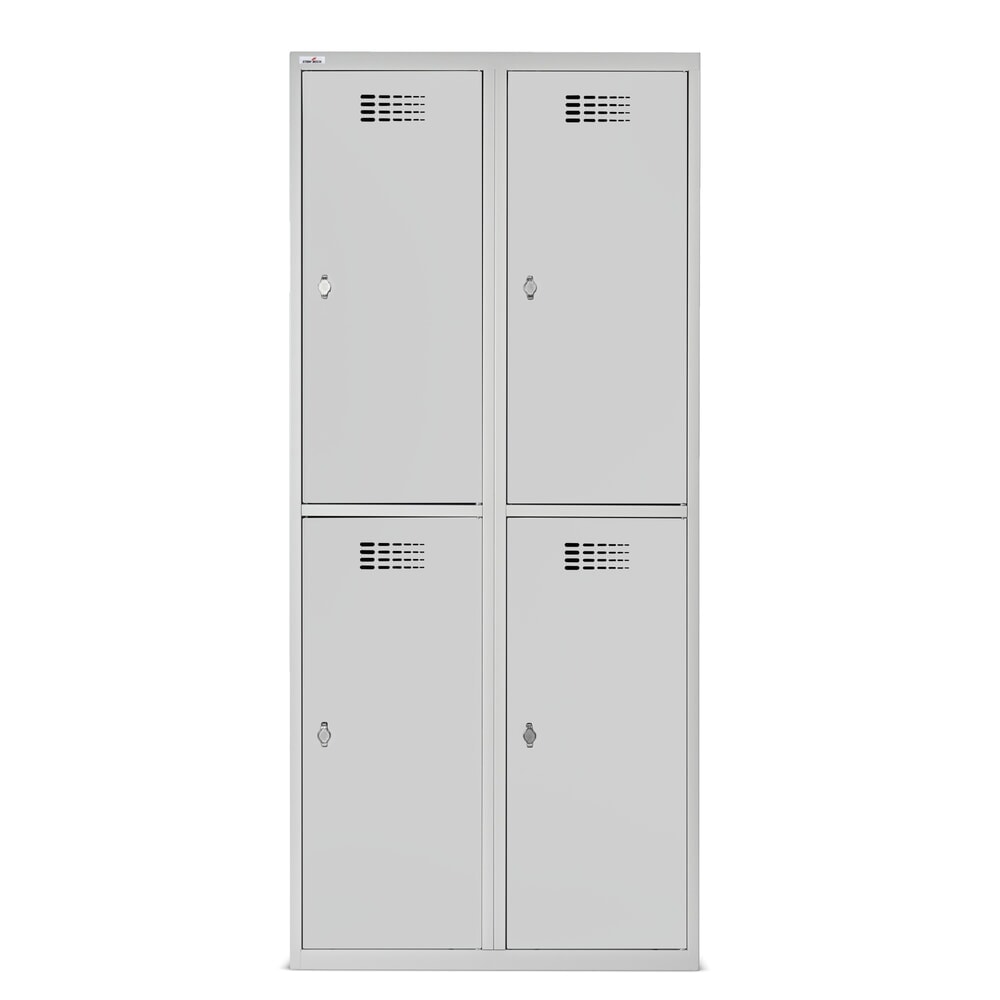 Immagine del prodotto n. 8: Armadietto Steinbock®, a pavimento, a 2 livelli, 4 scomparti, chiusura a chiavistello, AxLxP 1.800 x 800 x 500 mm, grigio chiaro/grigio antracite