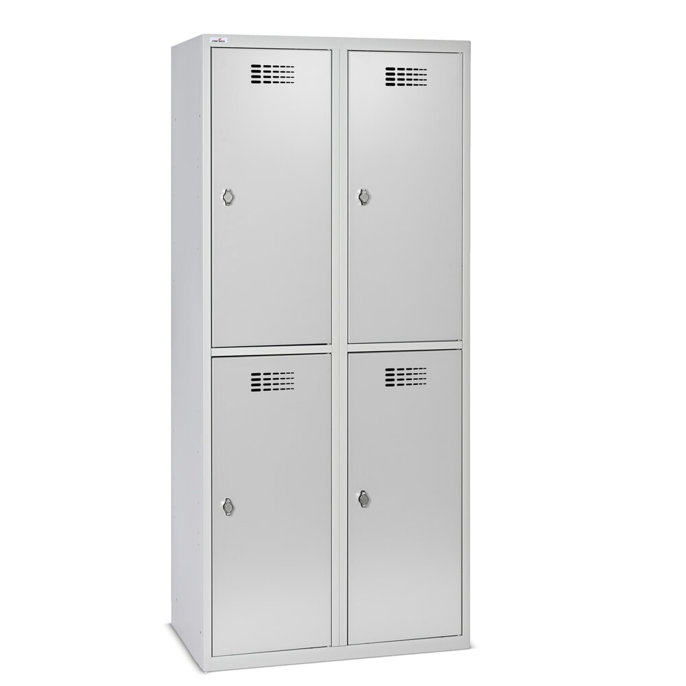 Immagine del prodotto n. 1: Armadietto Steinbock®, a pavimento, a 2 livelli, 4 scomparti, chiusura a chiavistello, AxLxP 1.800 x 800 x 500 mm, grigio chiaro/grigio antracite