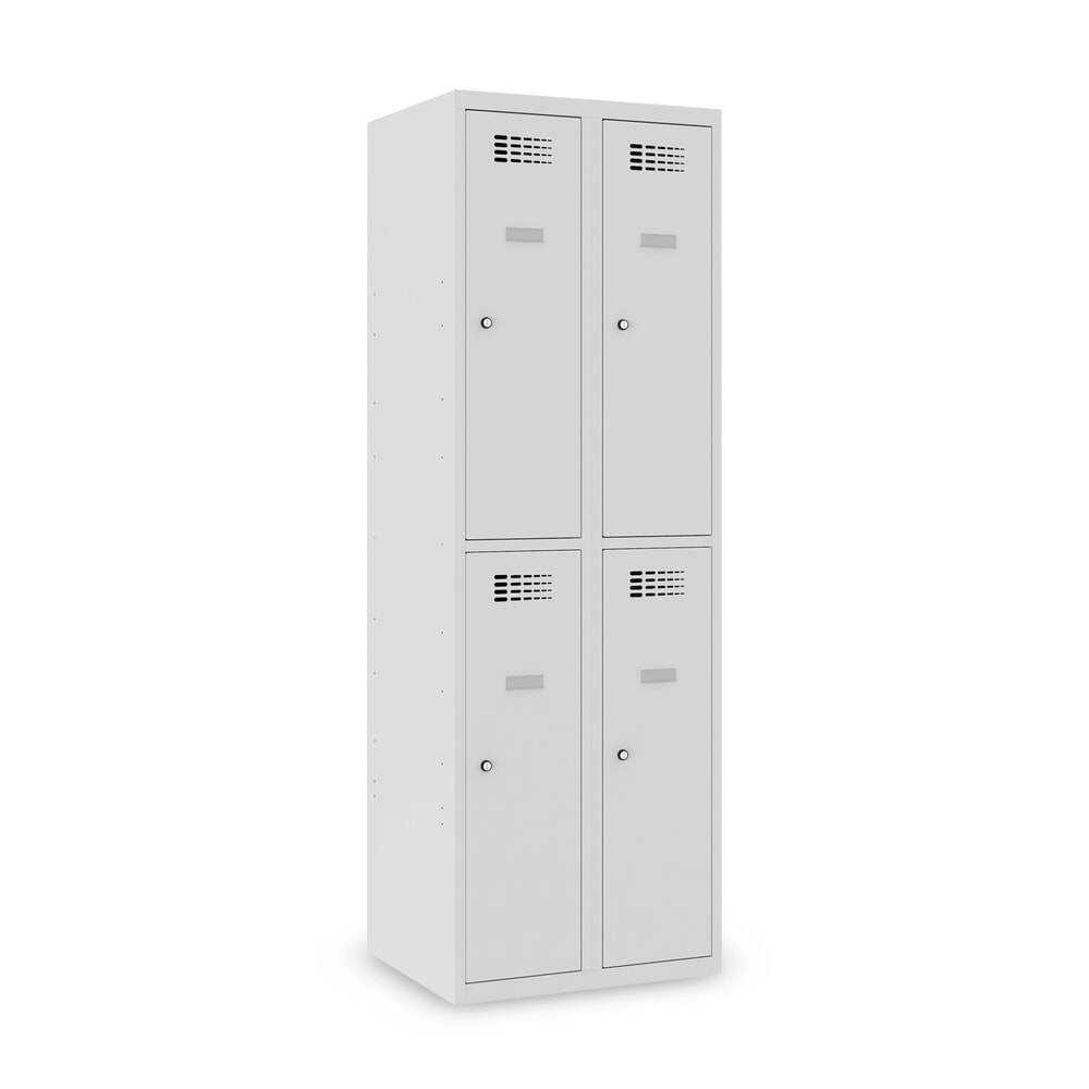 Immagine del prodotto n. 1: Armadietto Steinbock®, a pavimento, a 2 livelli, 4 scomparti, chiusura a chiavistello, AxLxP 1.800 x 600 x 500 mm, grigio chiaro/grigio antracite