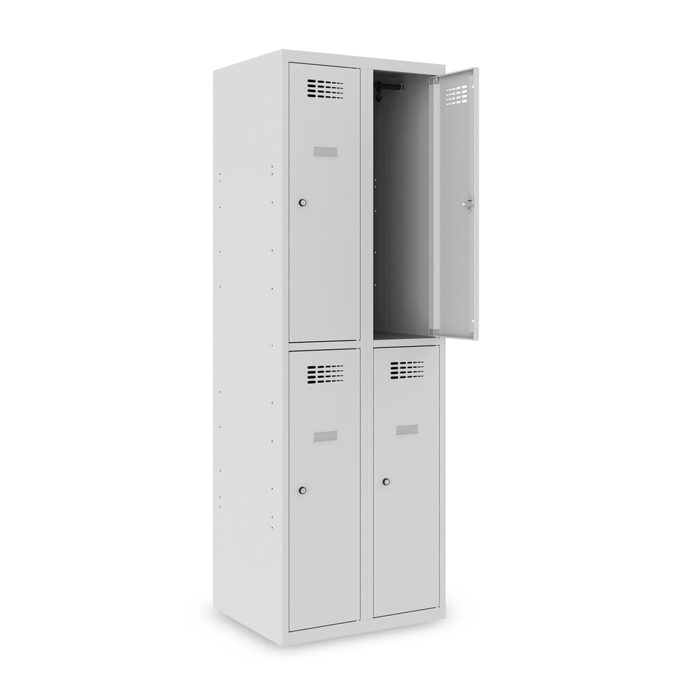 Immagine del prodotto n. 9: Armadietto Steinbock®, a pavimento, a 2 livelli, 4 scomparti, chiusura a chiavistello, AxLxP 1.800 x 600 x 500 mm, grigio chiaro/grigio antracite