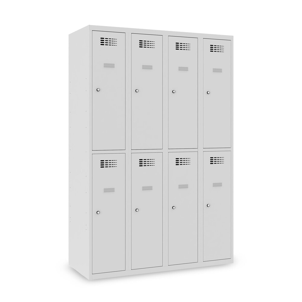 Immagine del prodotto n. 1: Armadietto Steinbock®, a pavimento, a 2 livelli, 8 scomparti, serratura a cilindro, AxLxP 1.800 x 1.200 x 500 mm, grigio chiaro/grigio antracite