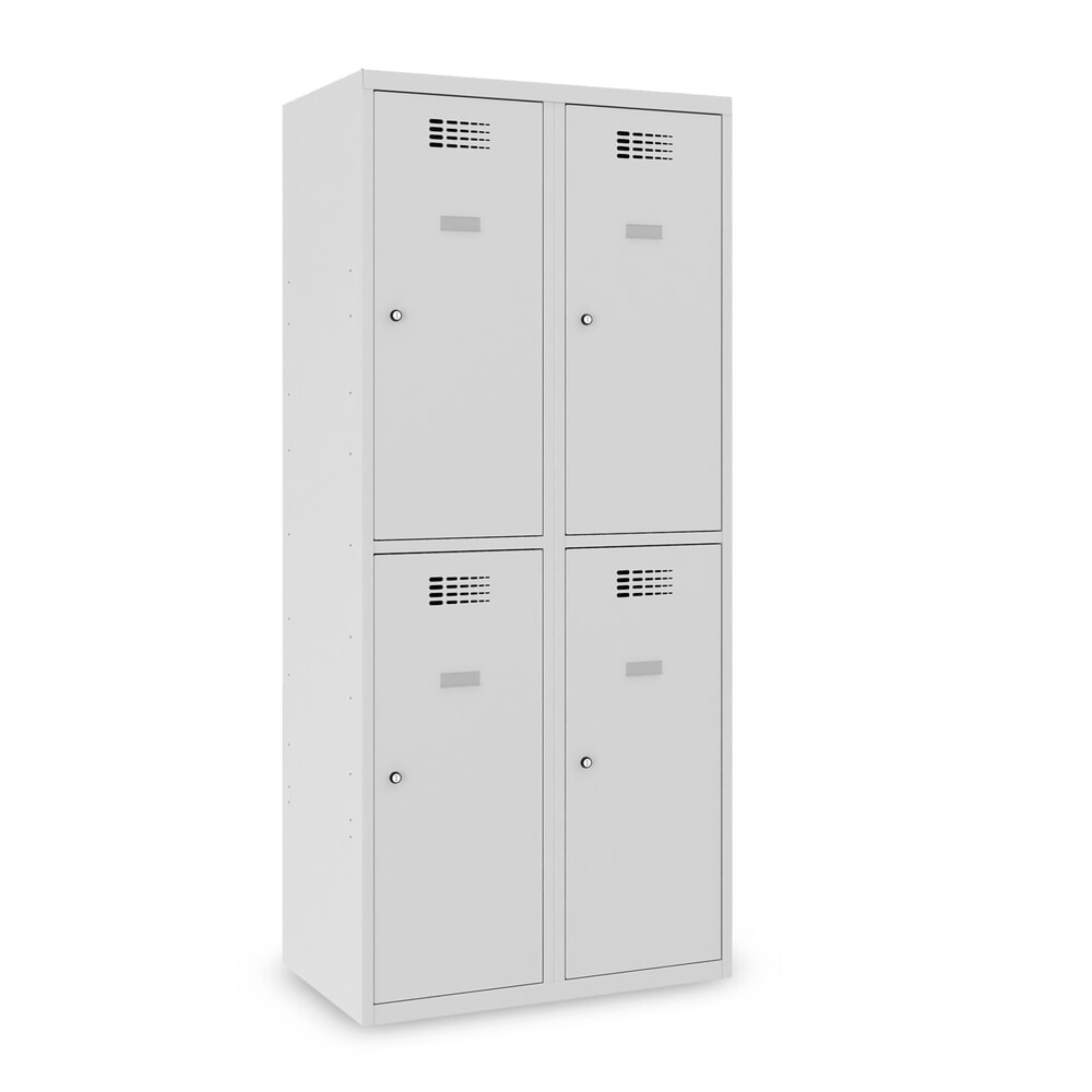 Immagine del prodotto: Armadietto Steinbock®, a pavimento, a 2 livelli, 4 scomparti, serratura a cilindro, AxLxP 1.800 x 800 x 500 mm, grigio chiaro/grigio antracite