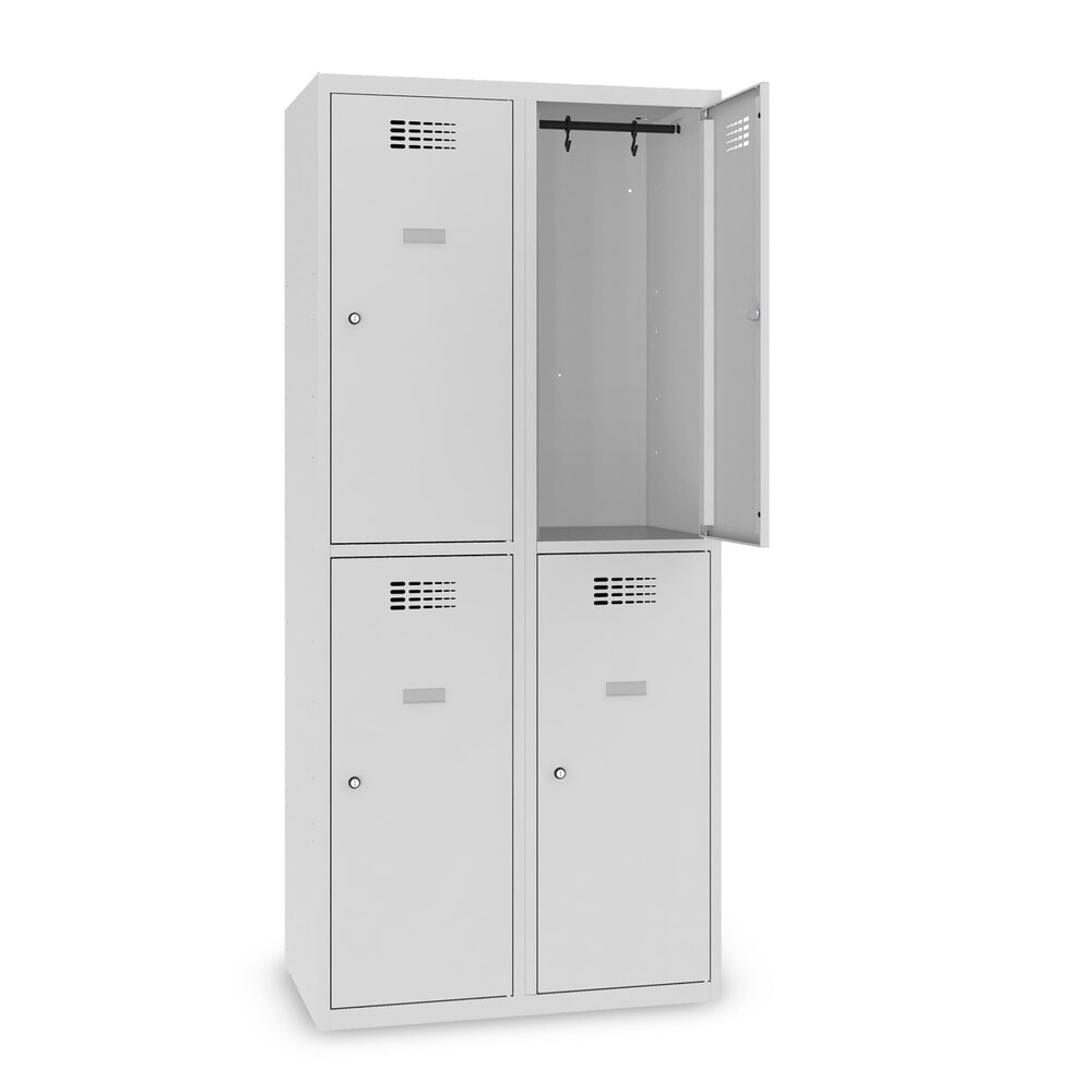 Immagine del prodotto n. 6: Armadietto Steinbock®, a pavimento, a 2 livelli, 4 scomparti, serratura a cilindro, AxLxP 1.800 x 800 x 500 mm, grigio chiaro/grigio antracite