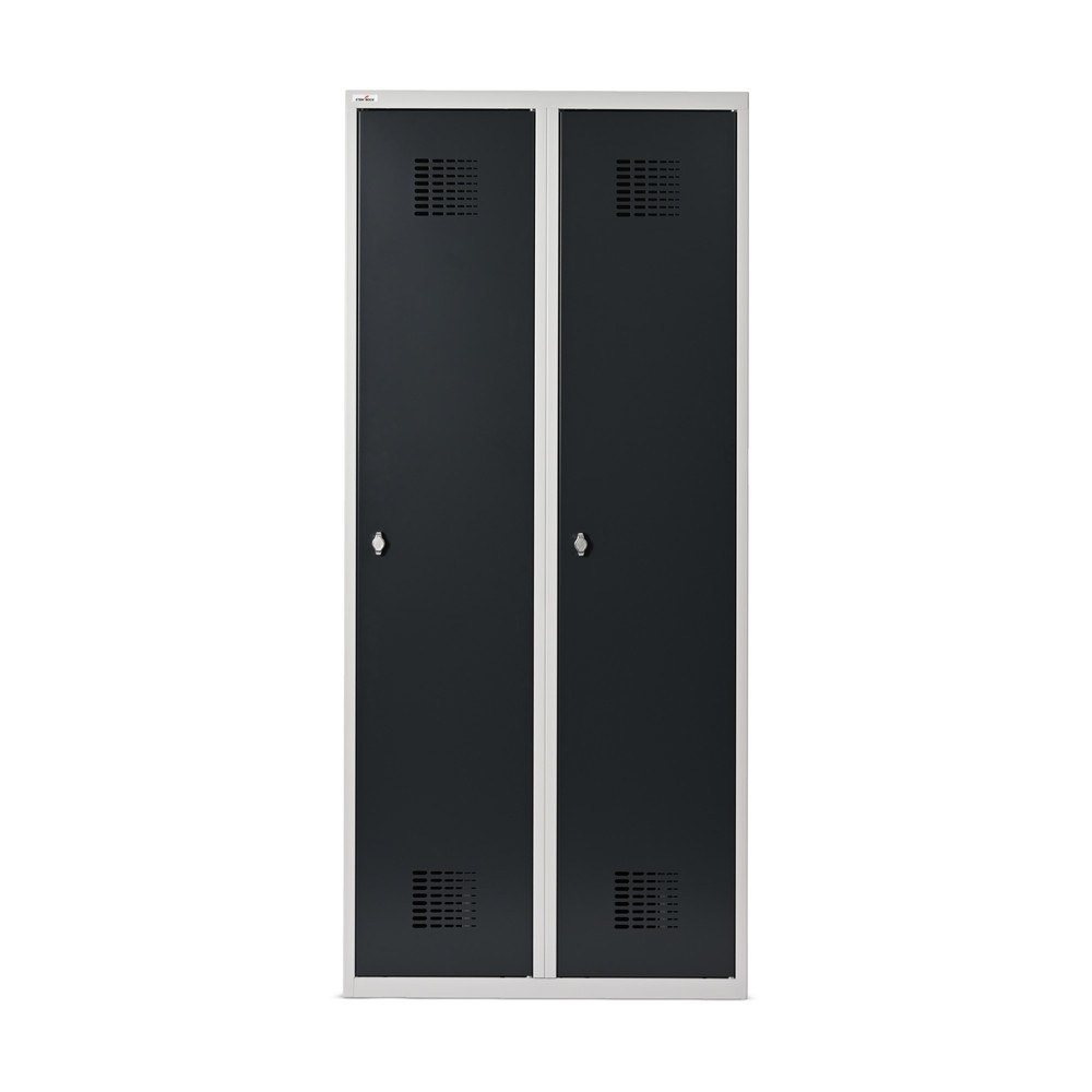 Immagine del prodotto n. 6: Armadietto doppio Steinbock®, a pavimento, 2 scomparti, divisorio centrale, chiusura a chiavistello, AxLxP 1.800 x 800 x 500 mm, grigio chiaro/grigio antracite