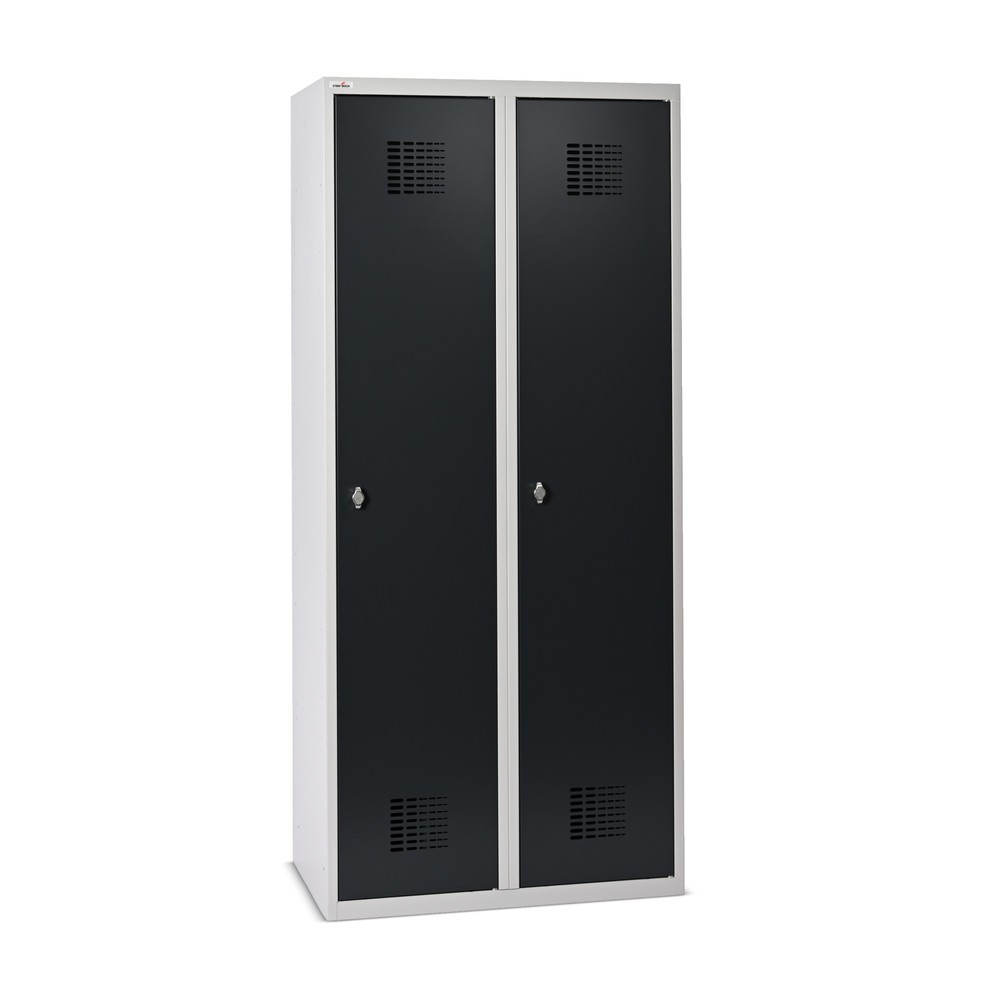 Immagine del prodotto: Armadietto doppio Steinbock®, a pavimento, 2 scomparti, divisorio centrale, chiusura a chiavistello, AxLxP 1.800 x 800 x 500 mm, grigio chiaro/grigio antracite
